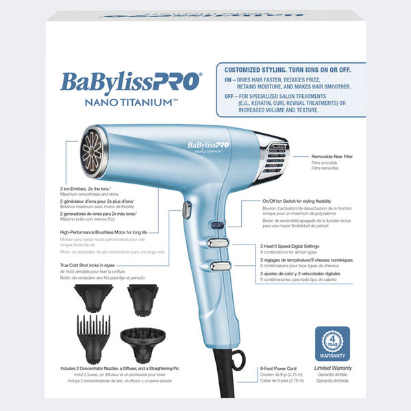 BabylissPro Nano-Titanium Dual Ionic Dryer BNT9100