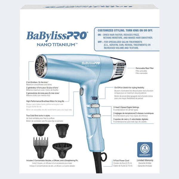 
            
                Load image into Gallery viewer, BabylissPro Nano-Titanium Dual Ionic Dryer BNT9100
            
        